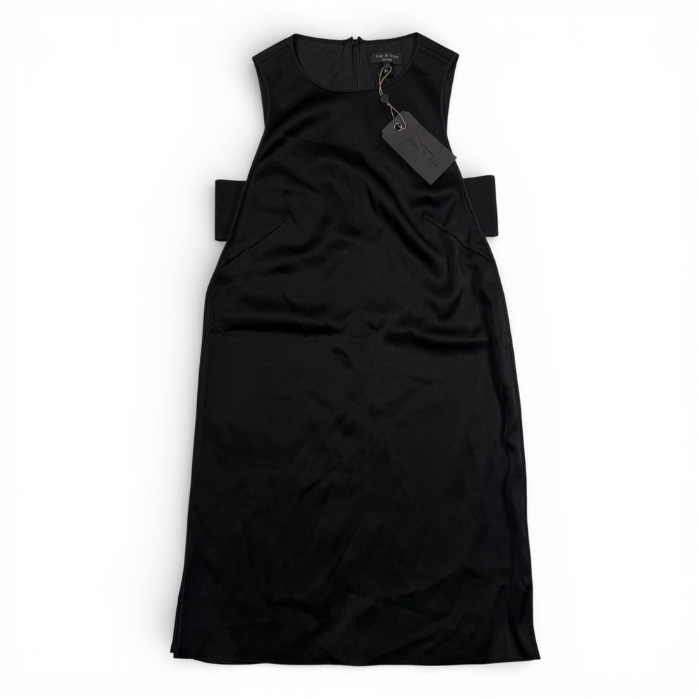 Rag & Bone Clementine Black Sleeveless Midi Dress Womens 2 NWT USA Made Cocktail